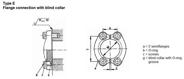 SAE Flange Coupling type E connection with blind collar