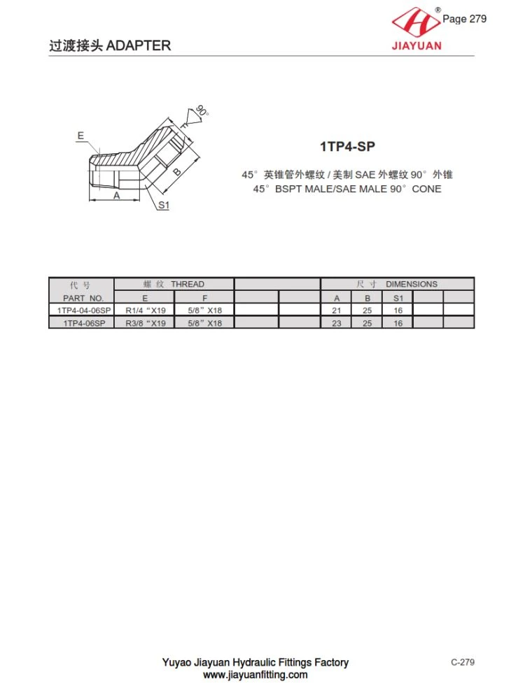 E45 BSPT Male SAE Flare Fitting