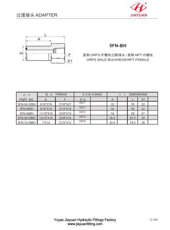 ORFS Bulkhead Konektor Perempuan NPT